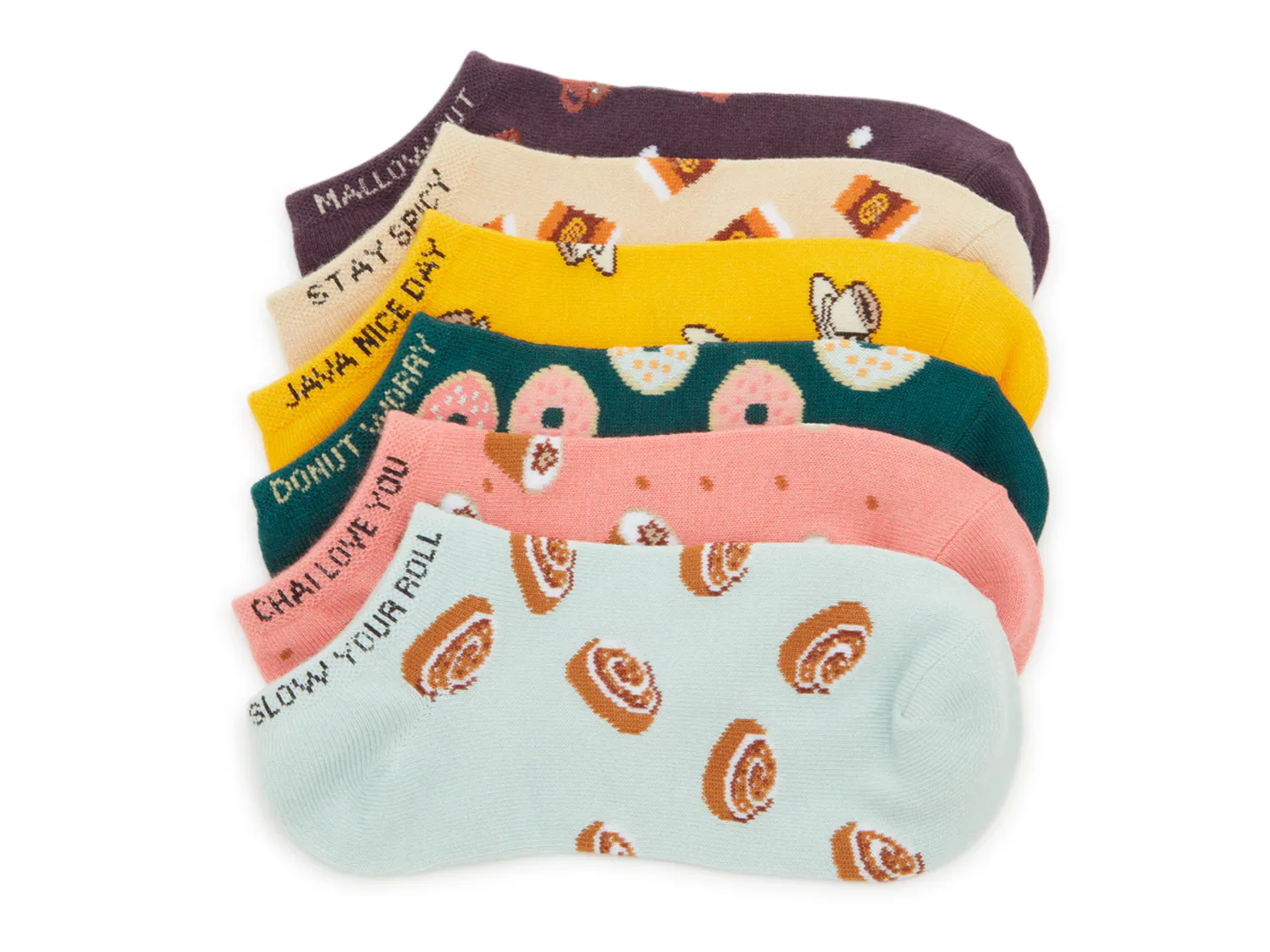 

Носки Coffee Shop Slogan Women's No Show Socks - 6 Pack Mix No. 6, цвет multicolor