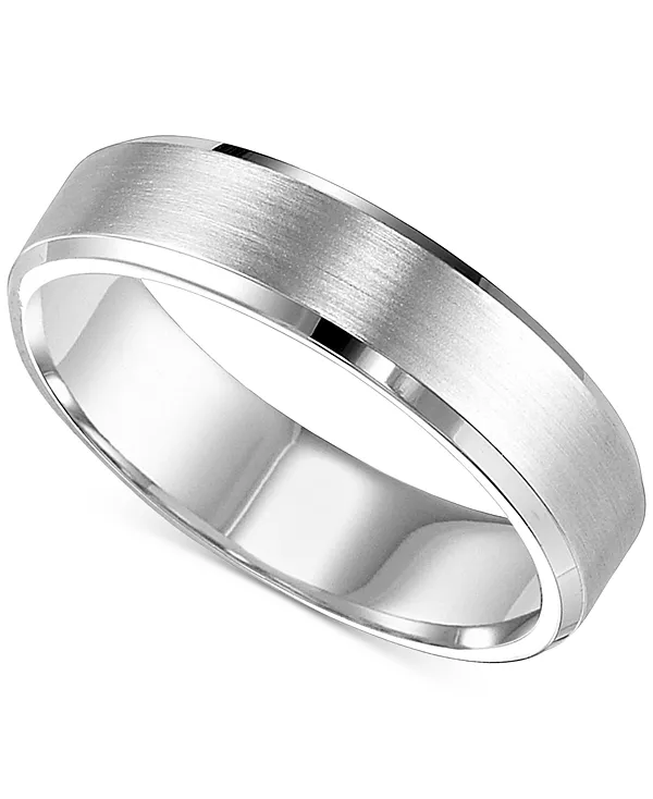 

Мужское обручальное кольцо комфортной посадки со скошенным краем из платины Macy'S, platinum