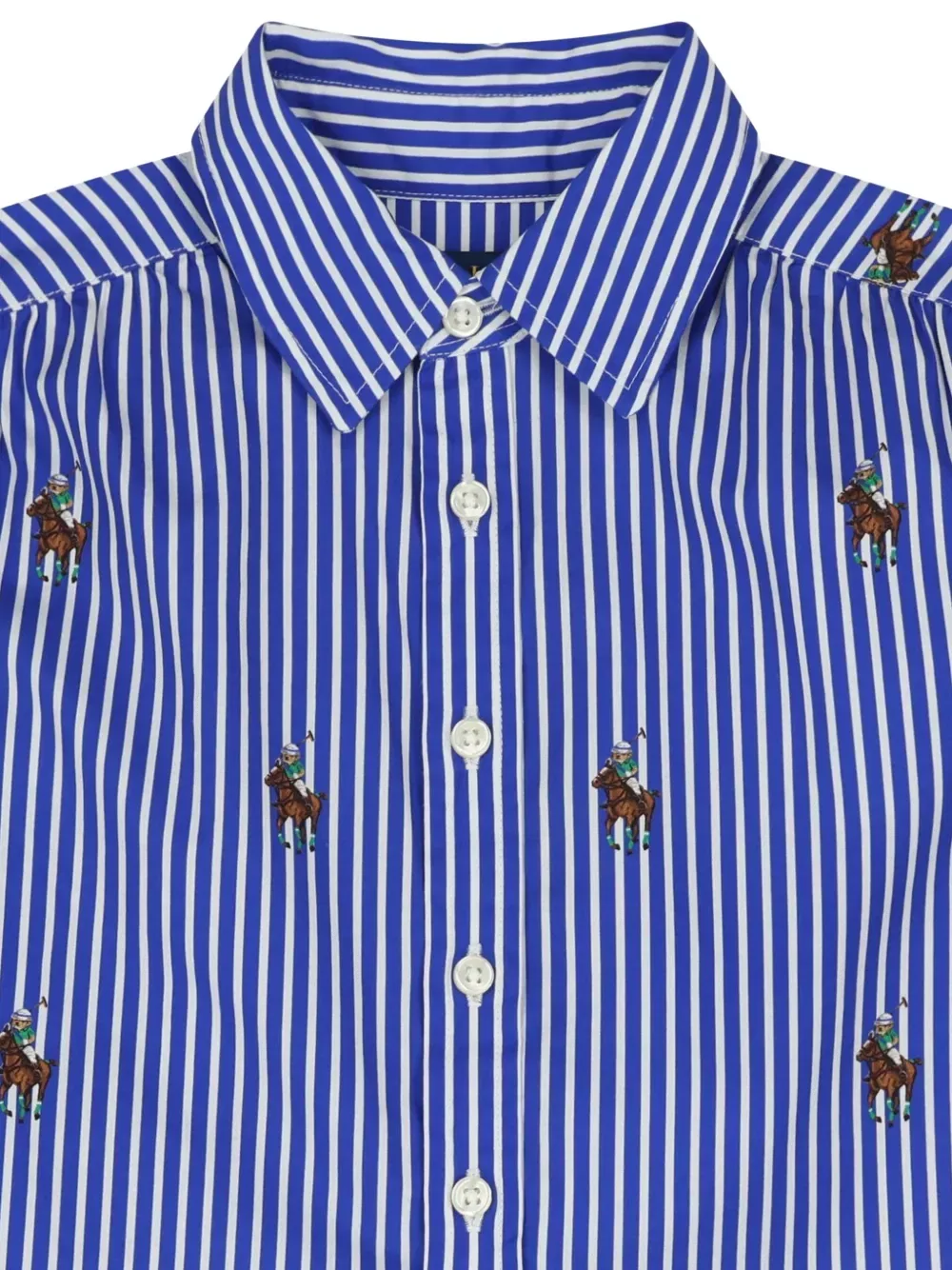 Полосатое платье Polo Bear Polo Ralph Lauren Kids, синий — фото 3