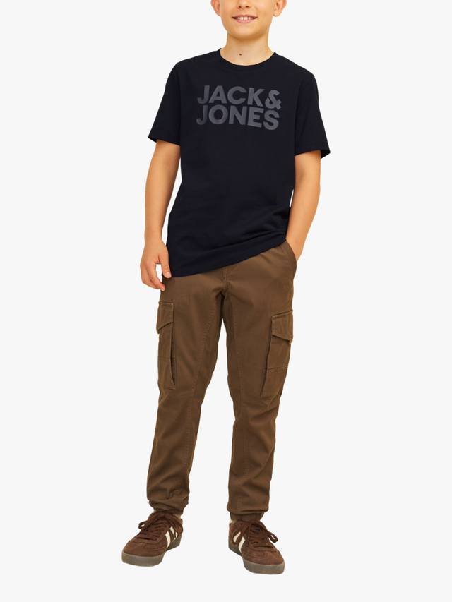 Детская футболка из хлопка с логотипом Jack & Jones, Black — фото 2