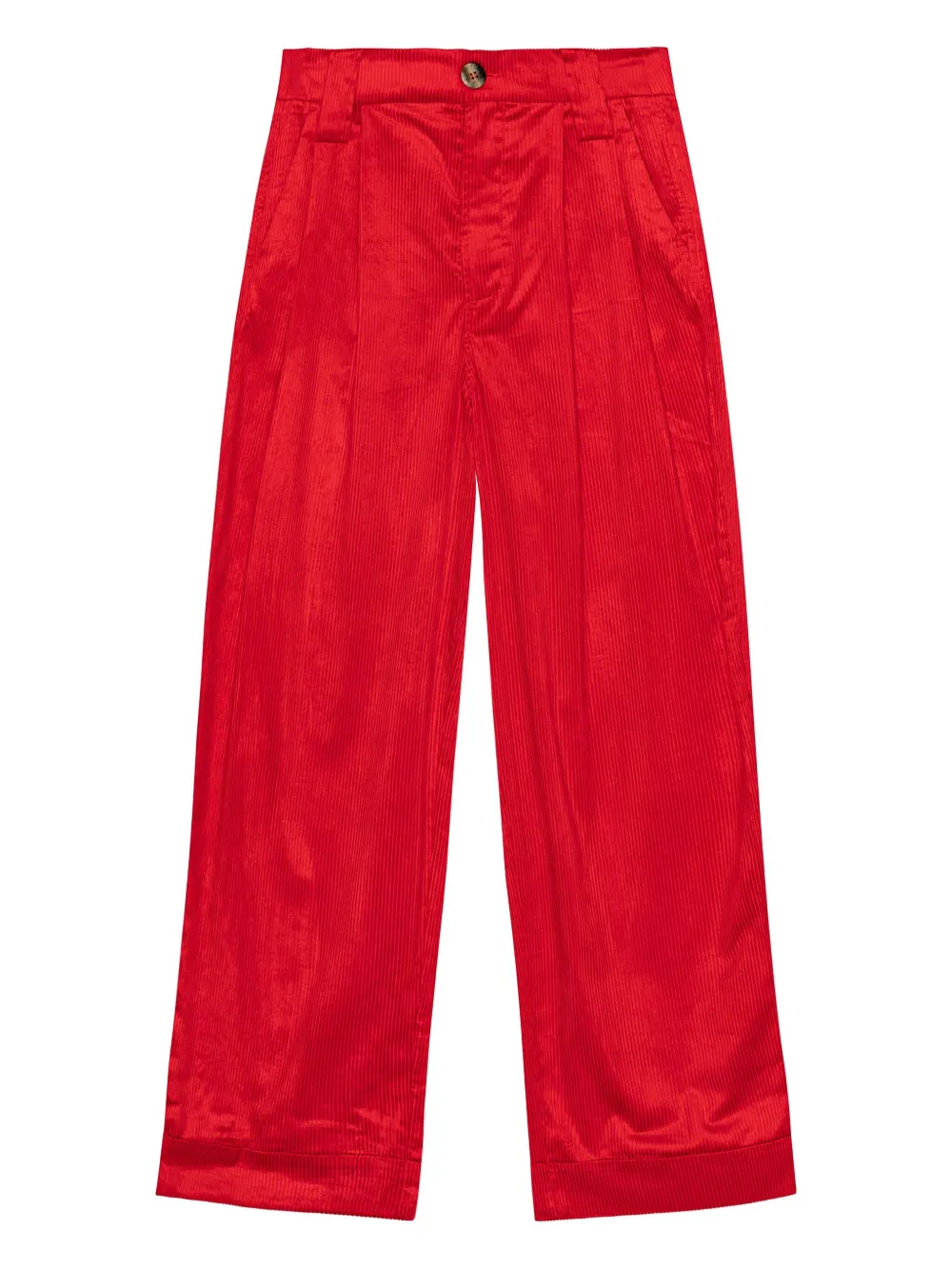 

Вельветовые брюки со складками Ganni, красный
