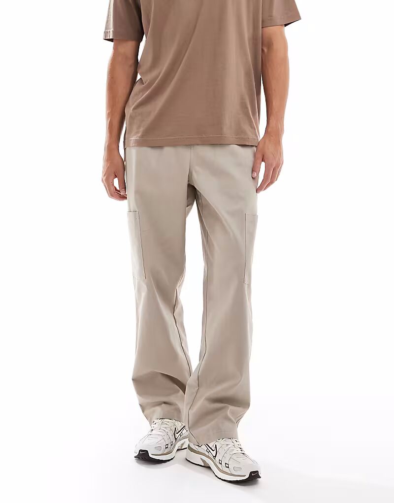 

Брюки-карго свободного кроя бежевого цвета Asos Design