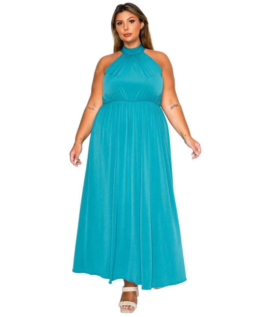 

Платье Cassia с завязками на шее больших размеров L I V D, Teal