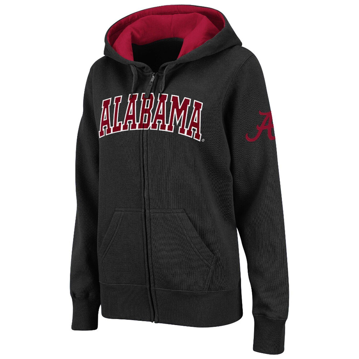 

Женская толстовка с капюшоном Stadium Athletic Black Alabama Crimson Tide с молнией во всю длину и арочным названием Colosseum