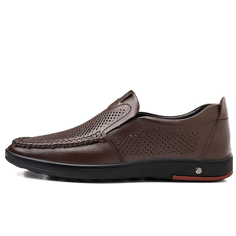 

POPULAR ROUSE PR Коричневые мужские кеды с перфорацией, цвет Brown Cut-Out