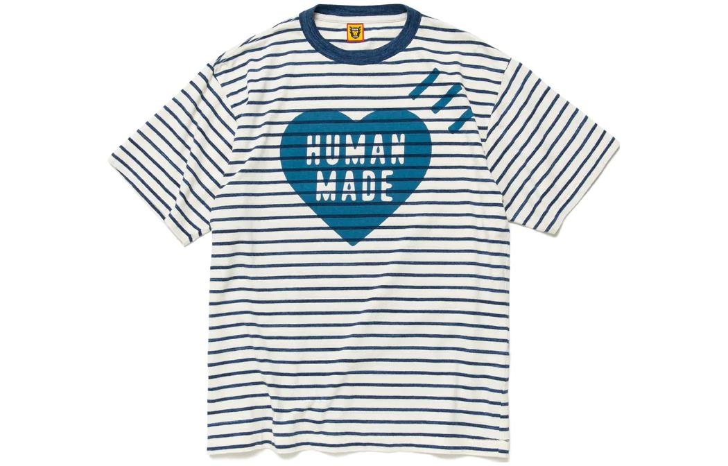 

Футболка с полосатым сердцем HUMAN MADE, серый
