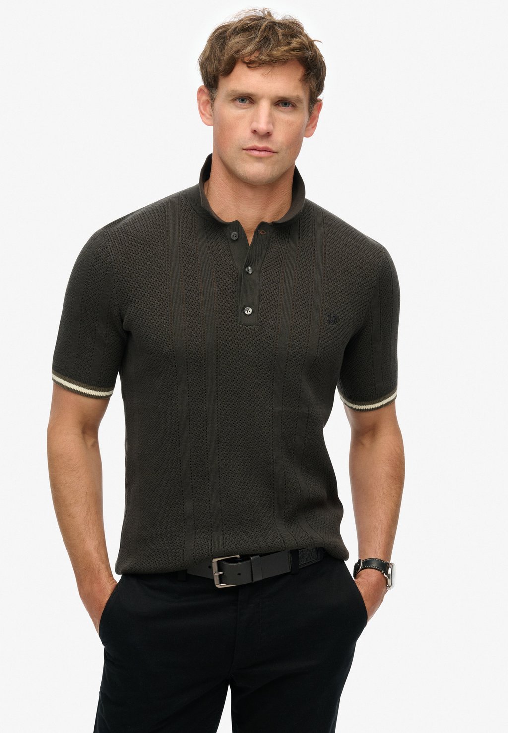 

Рубашка поло TEXTURE SHORT SLEEVE Superdry, черный