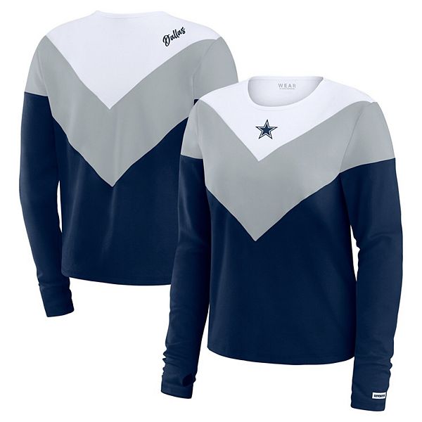 

Женская футболка с длинным рукавом Dallas Cowboys plus size chevron tri-blend в темно-синем цвете Wear By Erin Andrews