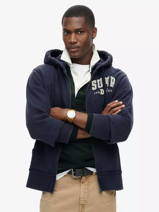 

Худи Superdry Vintage Athletic Zip, цвет rich/navy