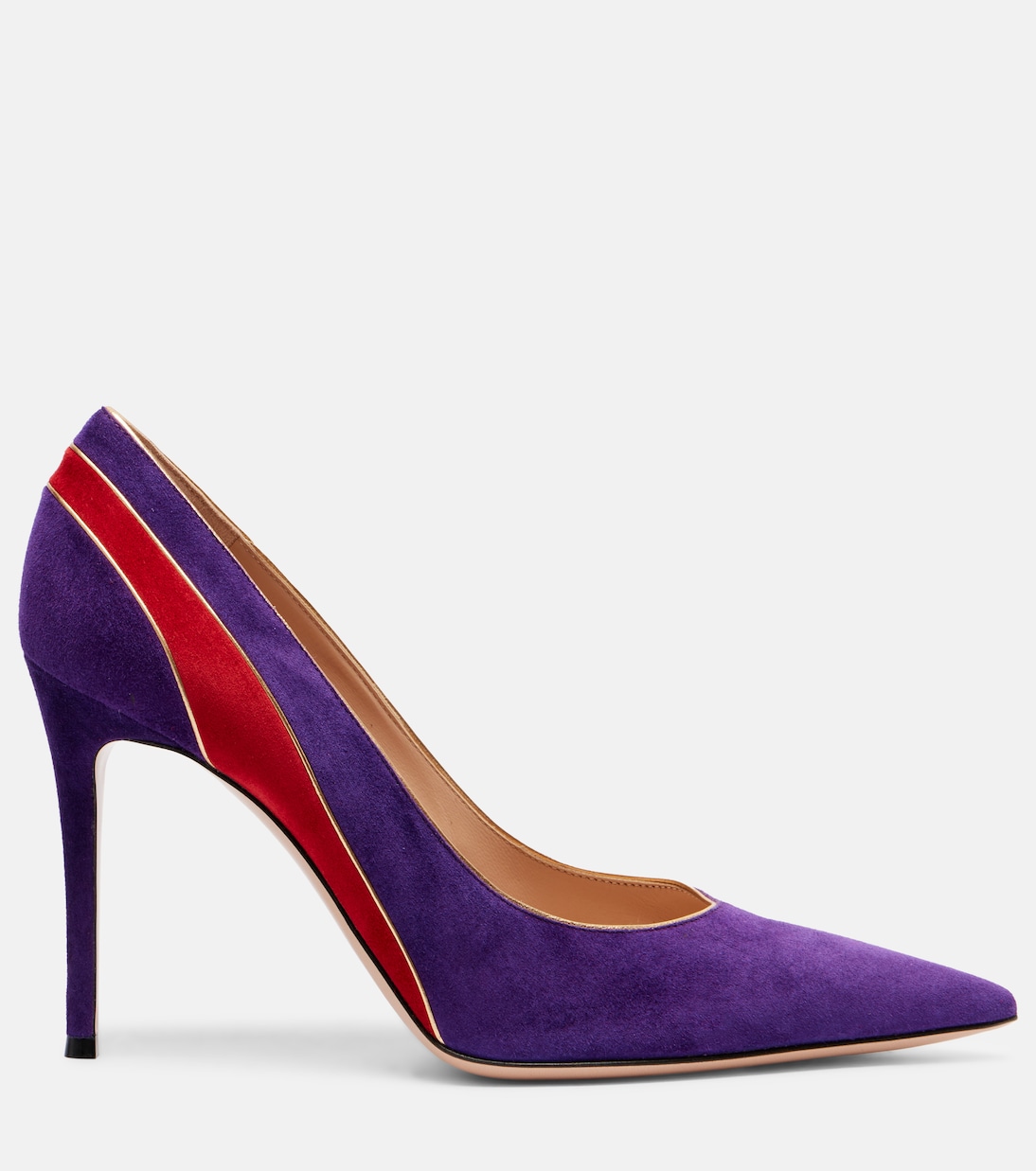 Замшевые туфли Pointy 95 Gianvito Rossi, Purple+Rouge+Mekong — фото 4