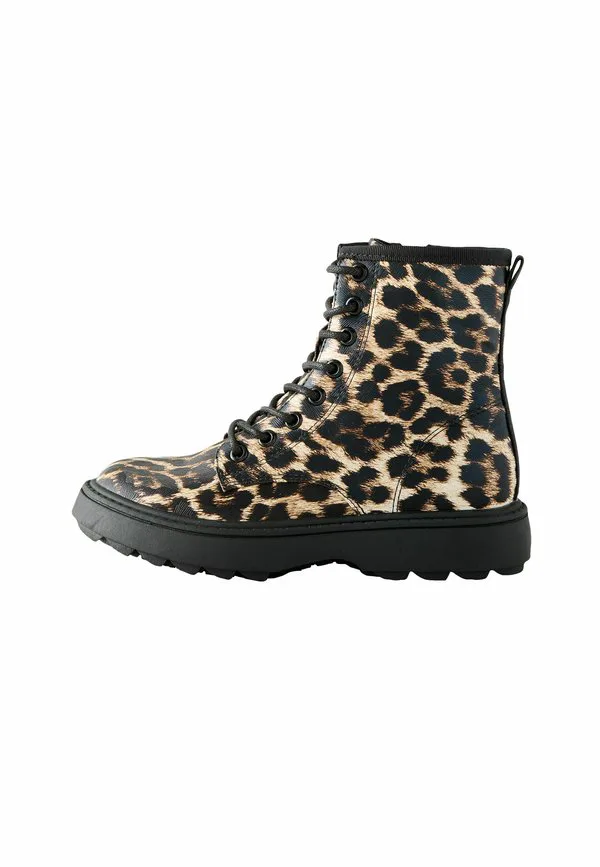 Ботинки на шнуровке стандартного кроя до щиколотки Next, Leopard Print