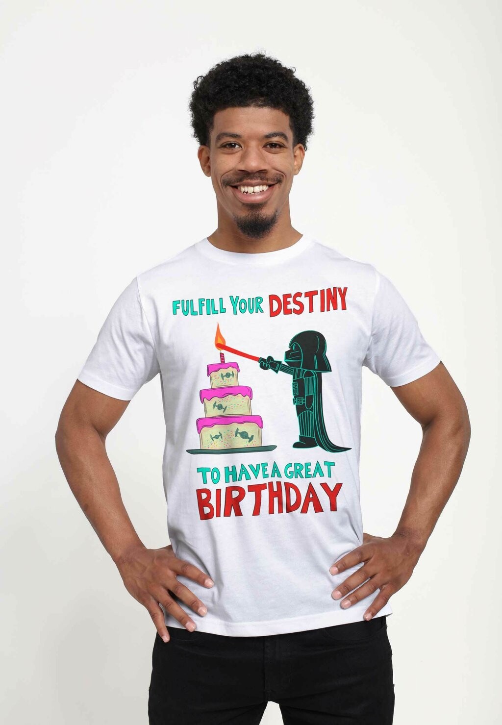

Футболка с принтом STAR WARS: CLASSIC FULFILL YOUR BIRTHDAY UNISEX Star Wars, белый