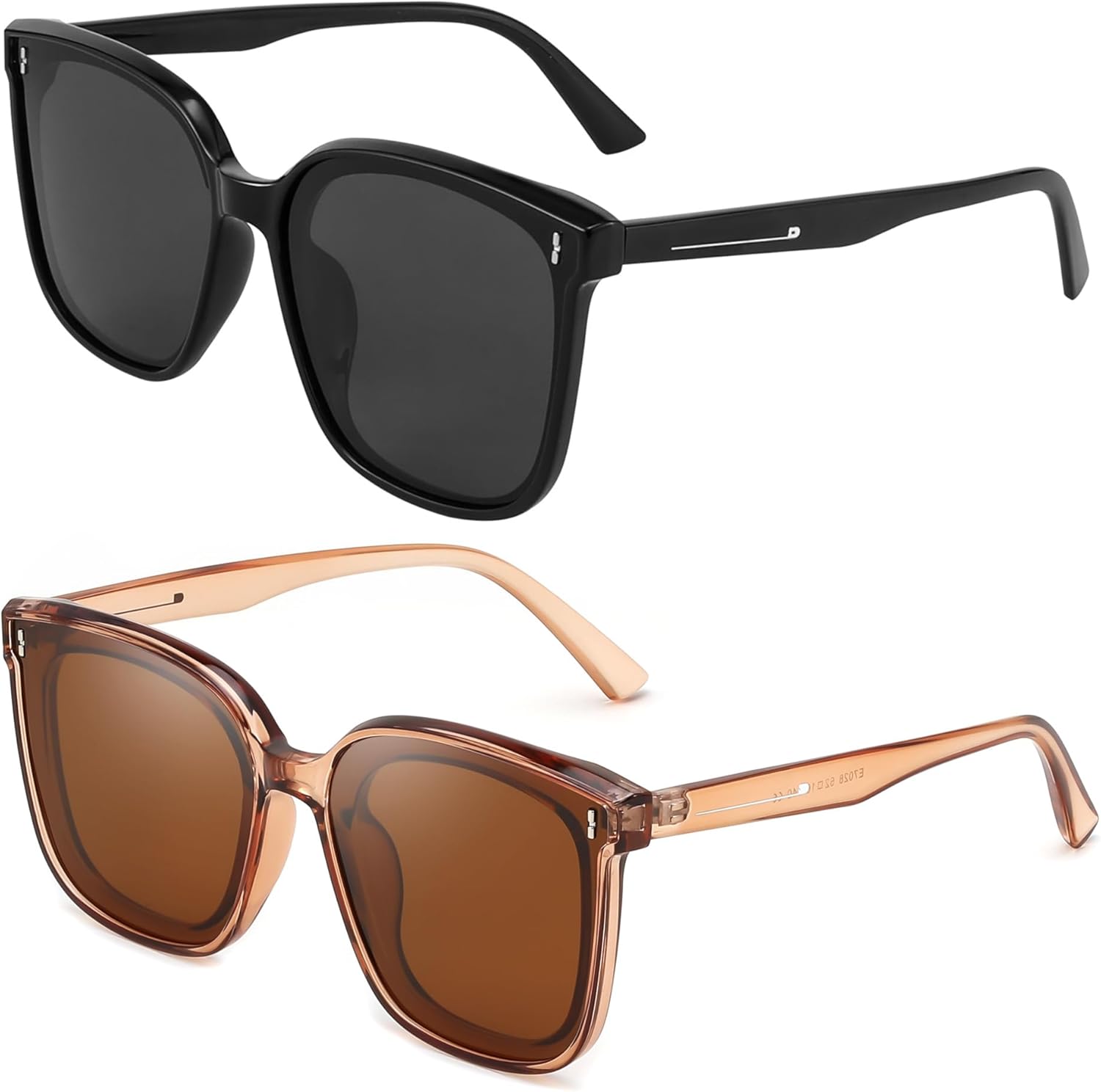 

FEISEDY Женские большие винтажные поляризованные солнцезащитные очки квадратной формы, милые, модные, классические, простые, мужские B2758, Z2pack(001 Black Frame & Grey Lens+004 Champagne Frame & Light Tea Lens)