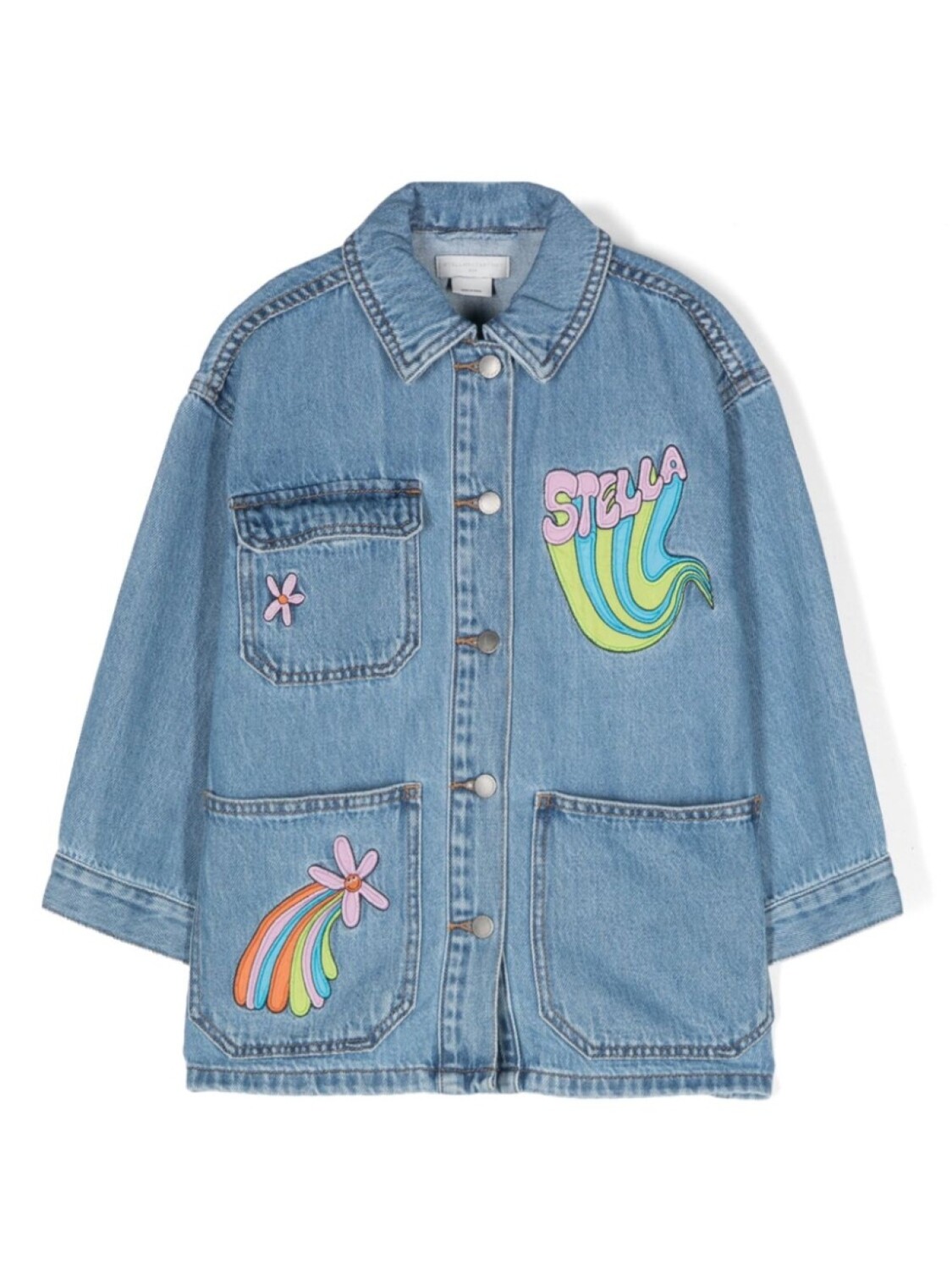 

Stella McCartney Kids джинсовая куртка Stella Graphic, синий