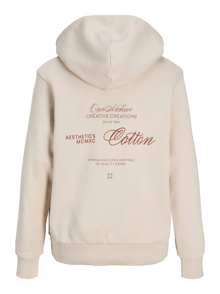 JACK & JONES Junior Толстовка с капюшоном JJROAR SWEAT HOOD JNR в цвете «лунный луч» — фото 3