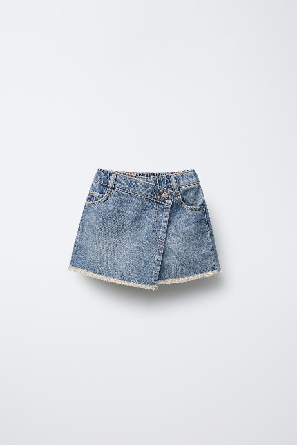 

Джинсовые шорты- бермуды ZARA, средне-синий