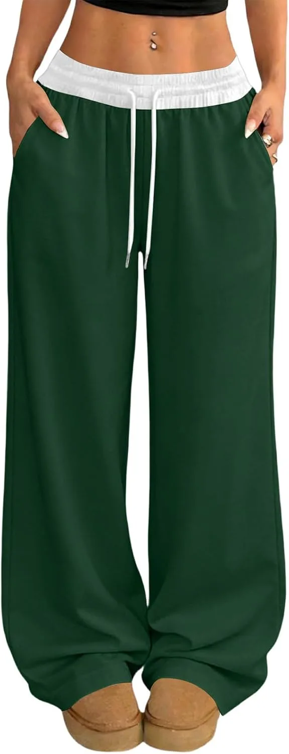 

Женские широкие брюки с завязками на поясе и карманами lopmou