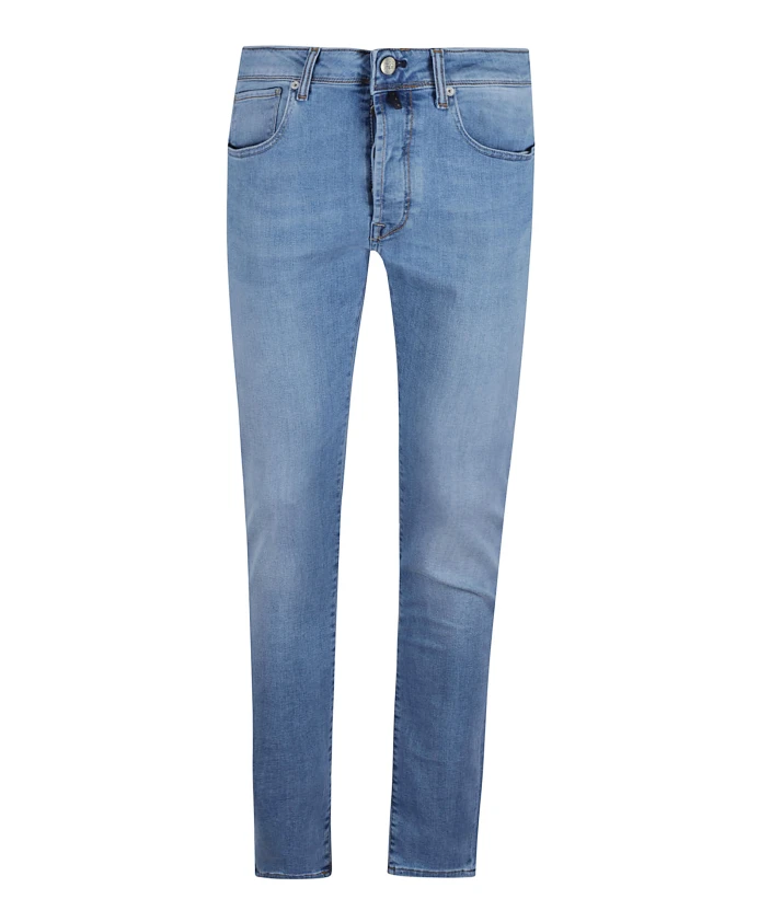 

Джинсы из эластичного денима с замшевой нашивкой Incotex, синий