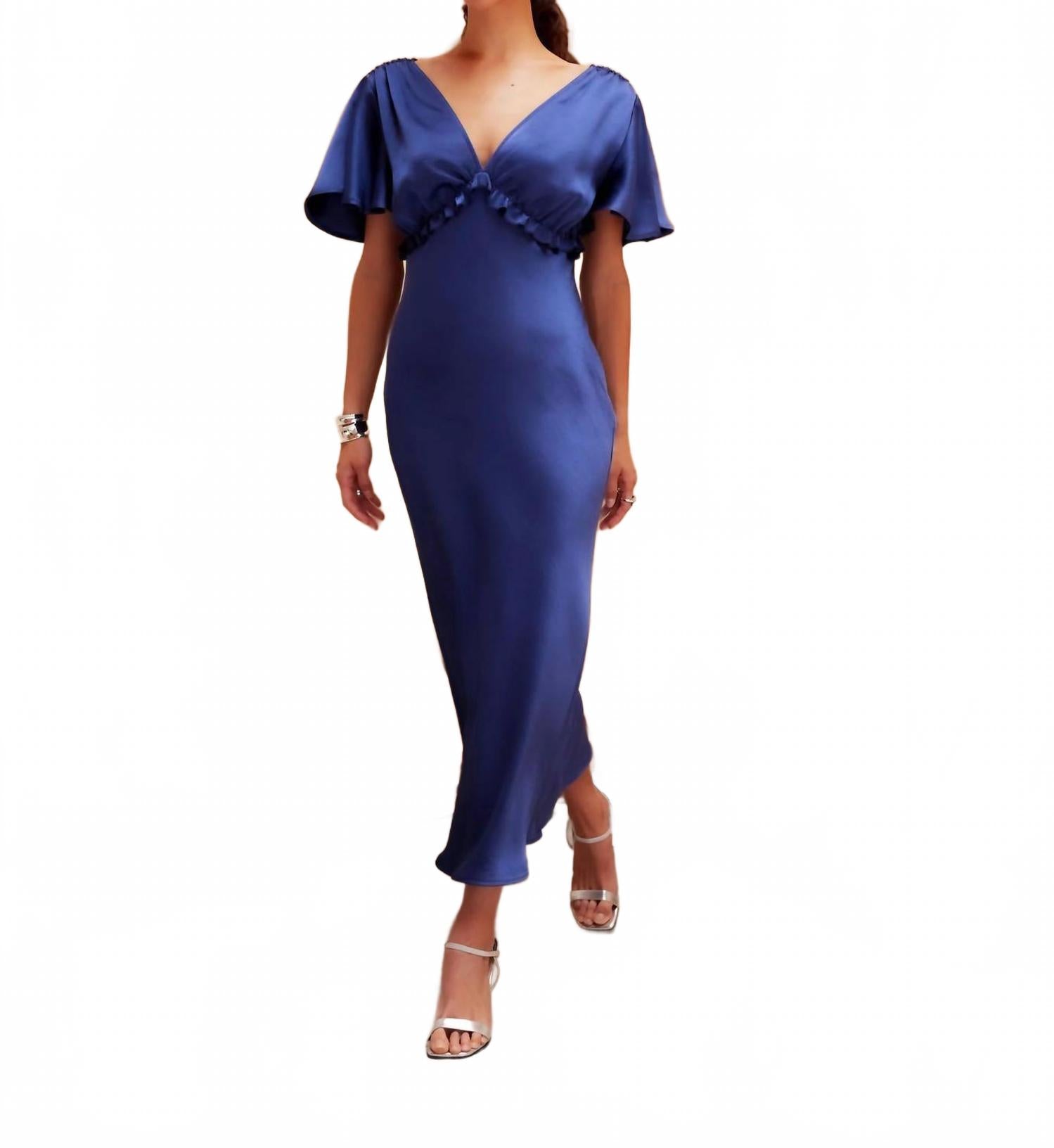 

Fifteen Twenty Платье Shailene с рукавами-крылышками глубокого синего цвета