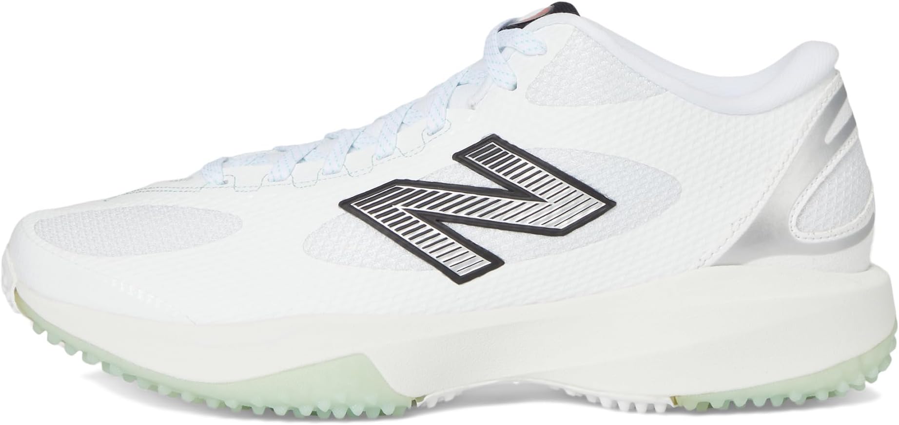 Кроссовки New Balance FreezeLX V5 Turf Low Lacrosse Cleats, цвет White/Black/Silver Metallic — фото 4