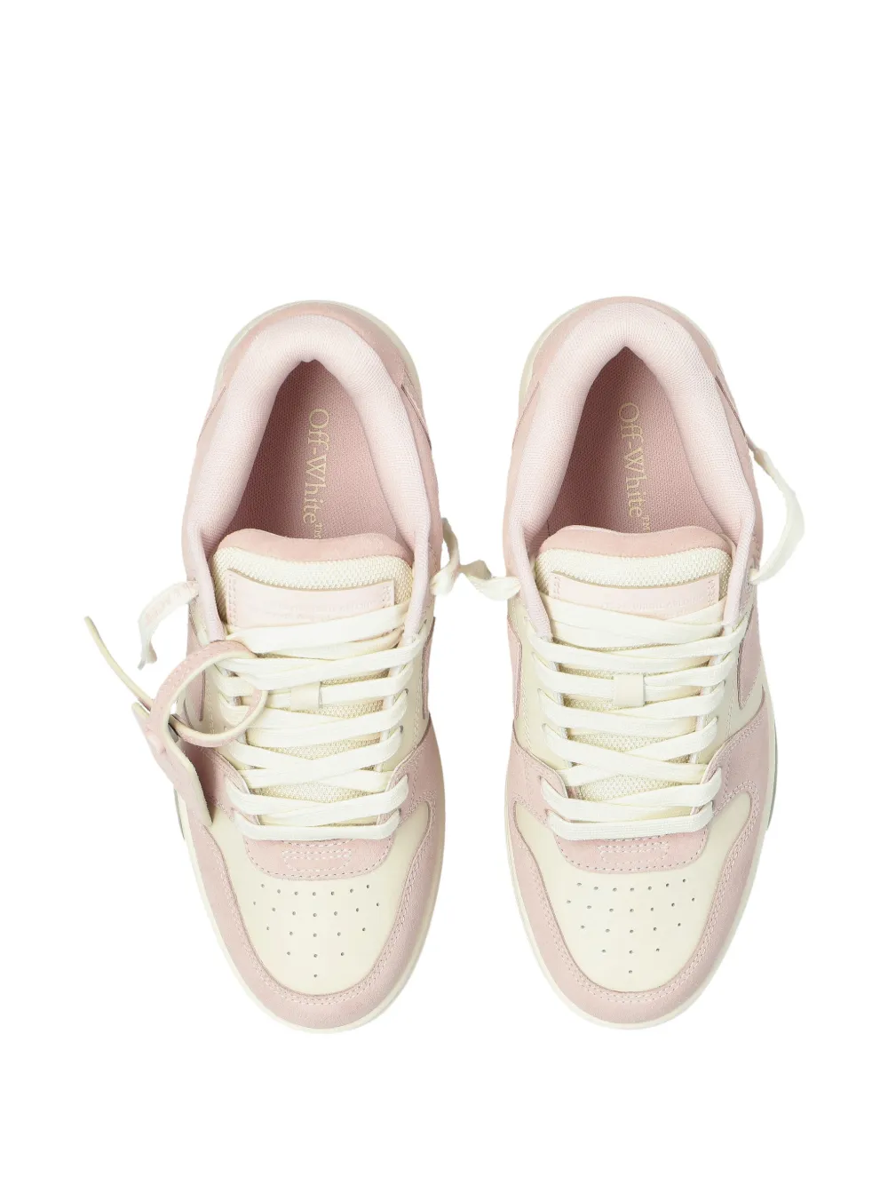 Кроссовки Out of Office из замши с вставками Off-White, розовый — фото 4