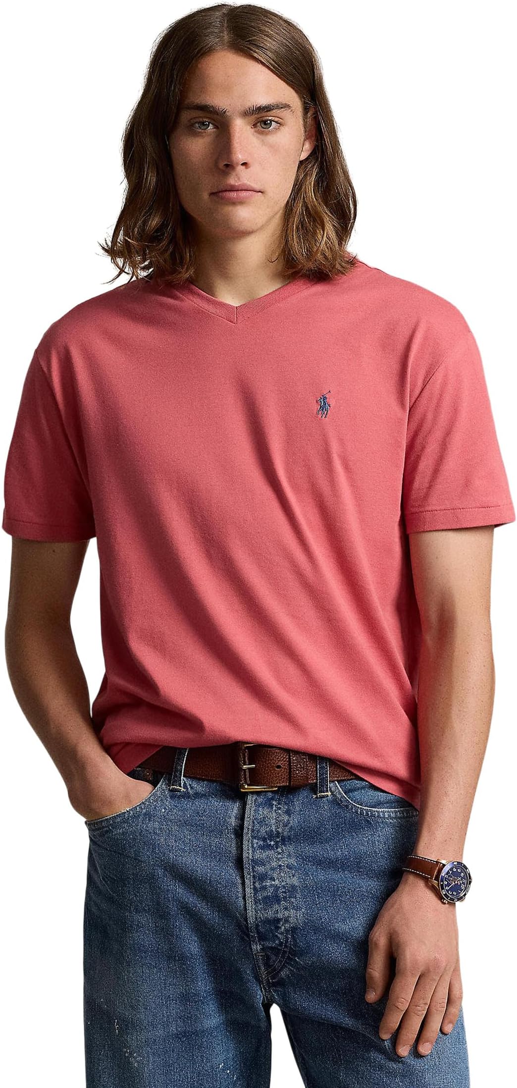 

Футболка Polo Ralph Lauren Classic Fit V-Neck Tee, цвет Adirondack Berry