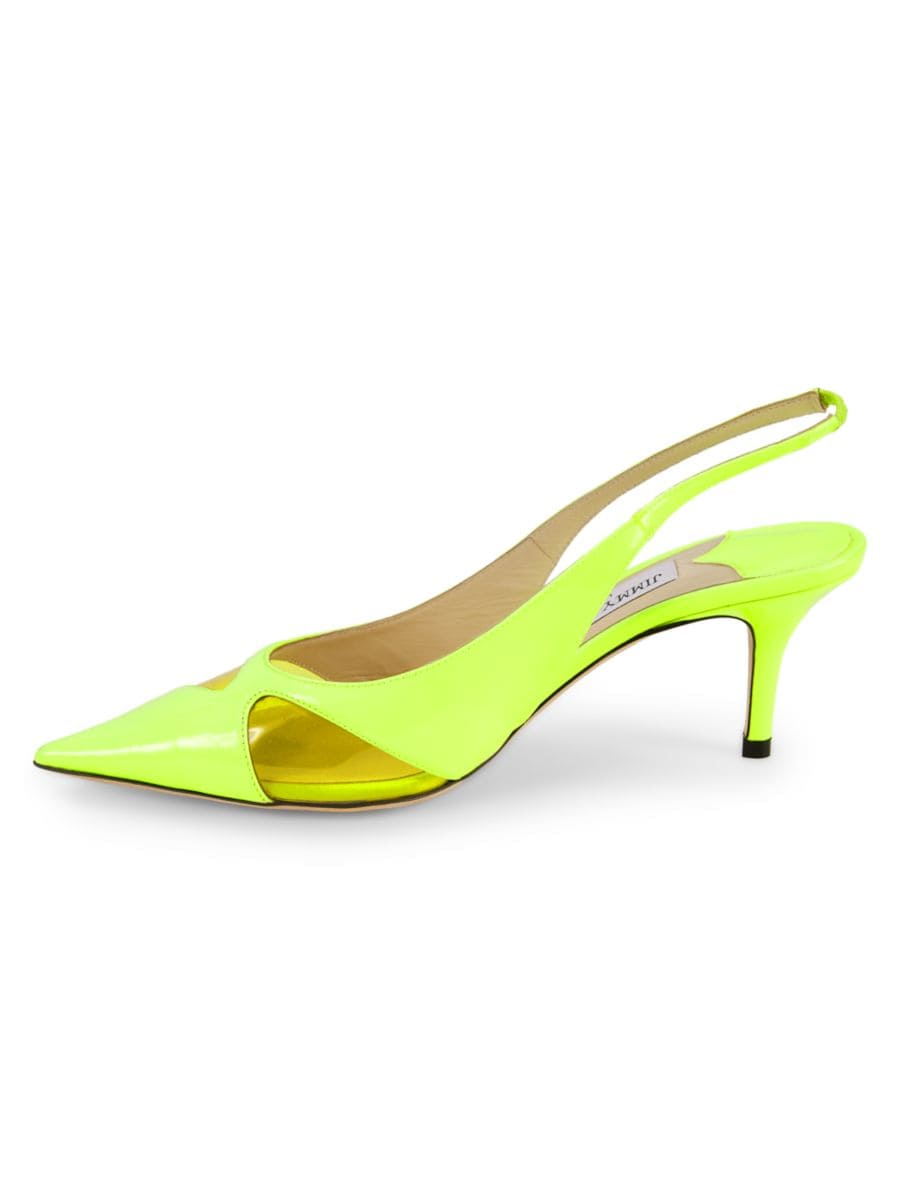 Лакированные туфли-лодочки Ginnie Pump 65 мм с ремешком на пятке и низким каблуком Jimmy Choo, цвет Citron — фото 4
