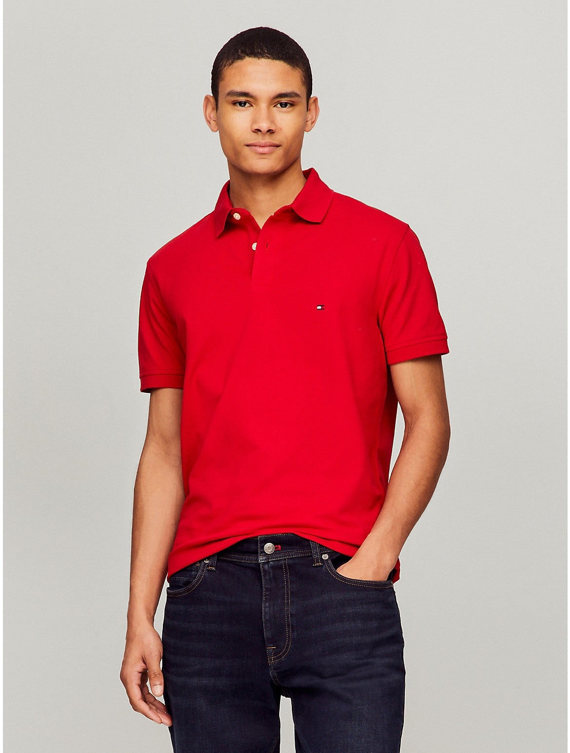 

Мужская облегающая рубашка Tommy Hilfiger Tommy Polo, цвет primary red