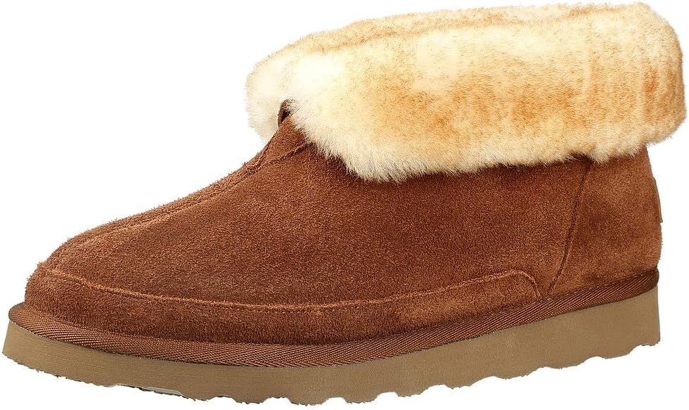 

Мужские домашние тапочки-ботинки PAMIR из овчины для дома и улицы с анатомической стелькой из поролона с эффектом памяти, Allspice