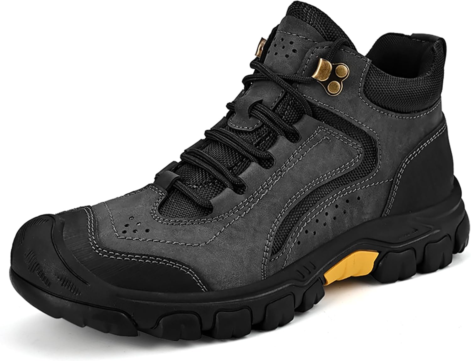 

Мужские походные ботинки Водонепроницаемые Кожаные для активного отдыха Нескользящие туфли для мужчин Mecolop, черный