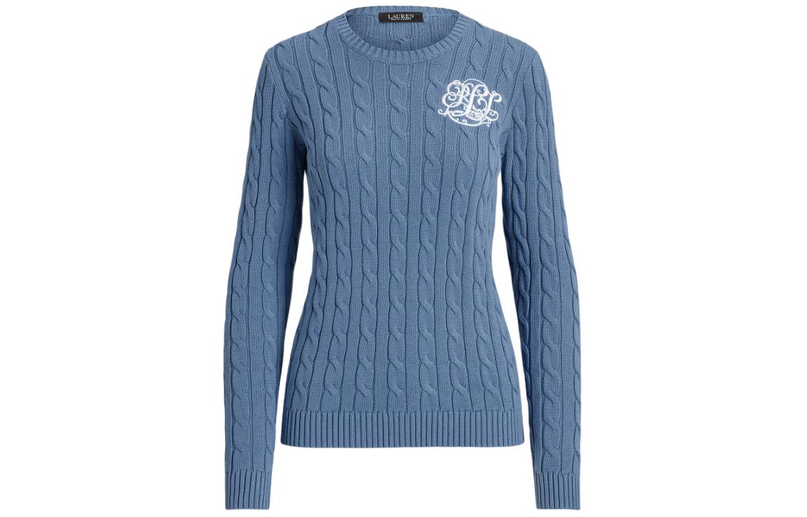 

LAUREN RALPH LAUREN SS24 Вязаный свитер женский светло-голубой
