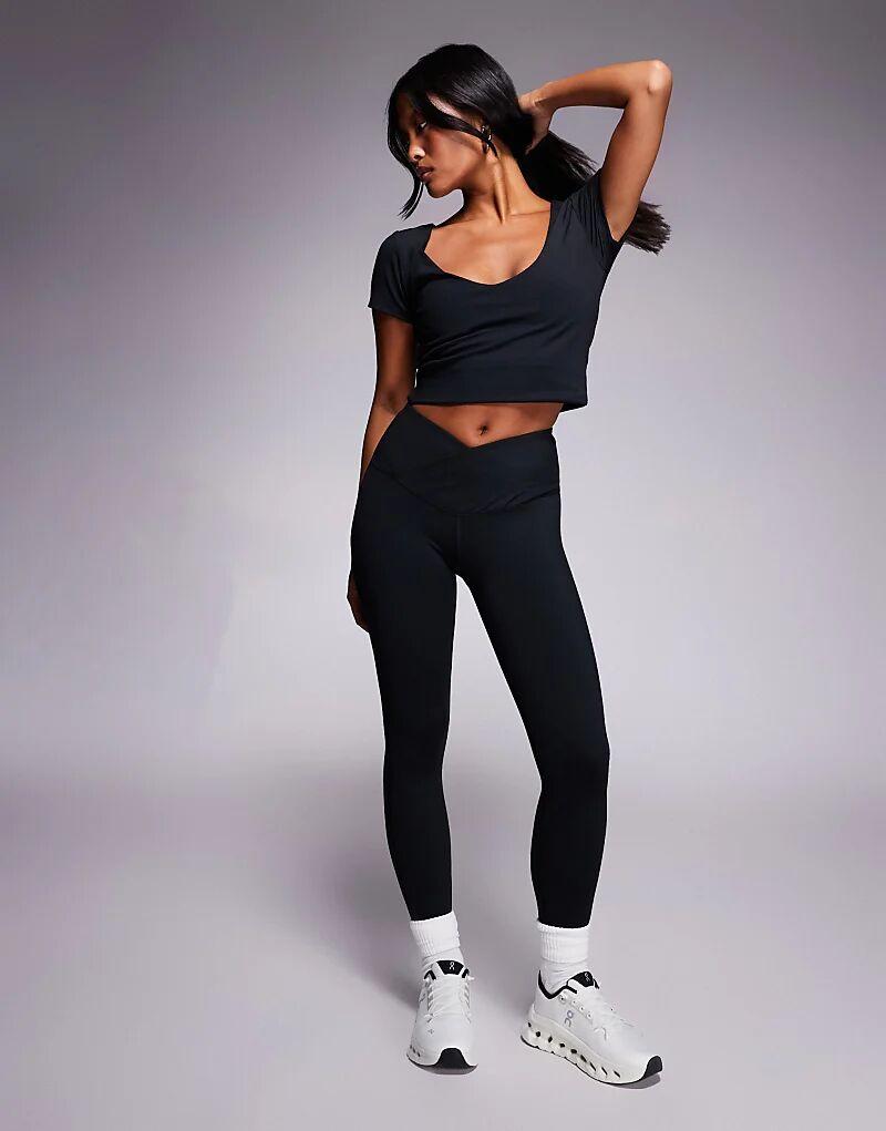 

4505 Petite Icon мягкие леггинсы для йоги с облегающим лифом черного цвета