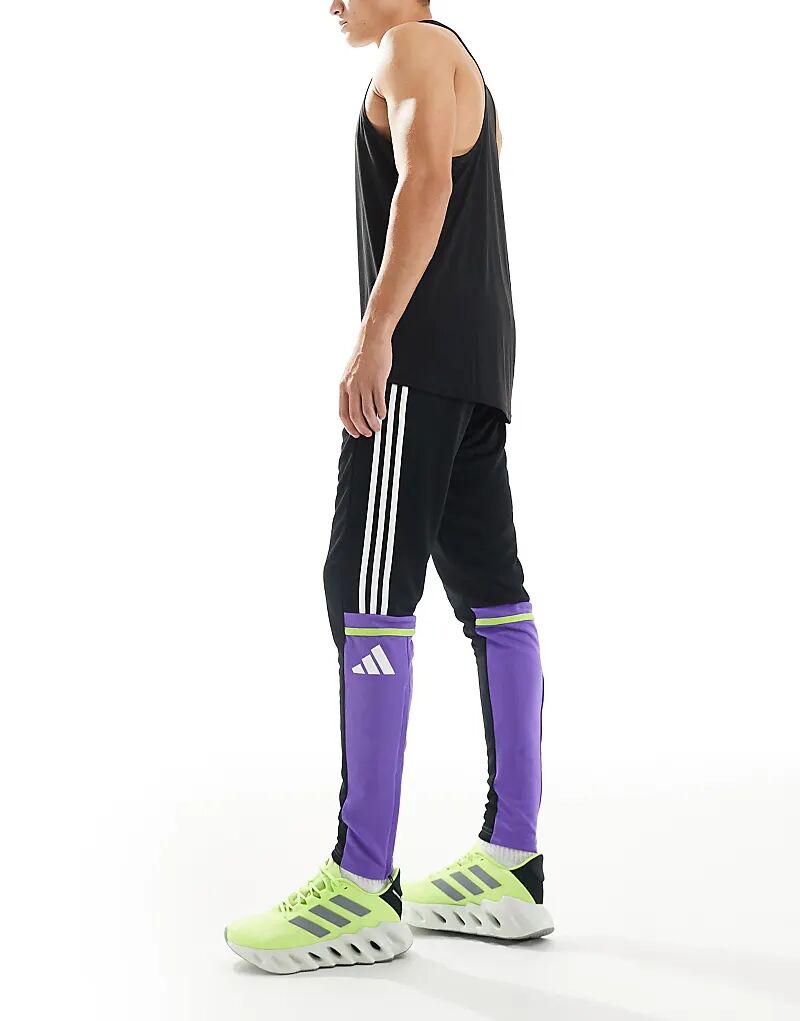 Тренировочные брюки adidas Football Squadra 25 в черно-фиолетовом цвете Adidas Performance — фото 3