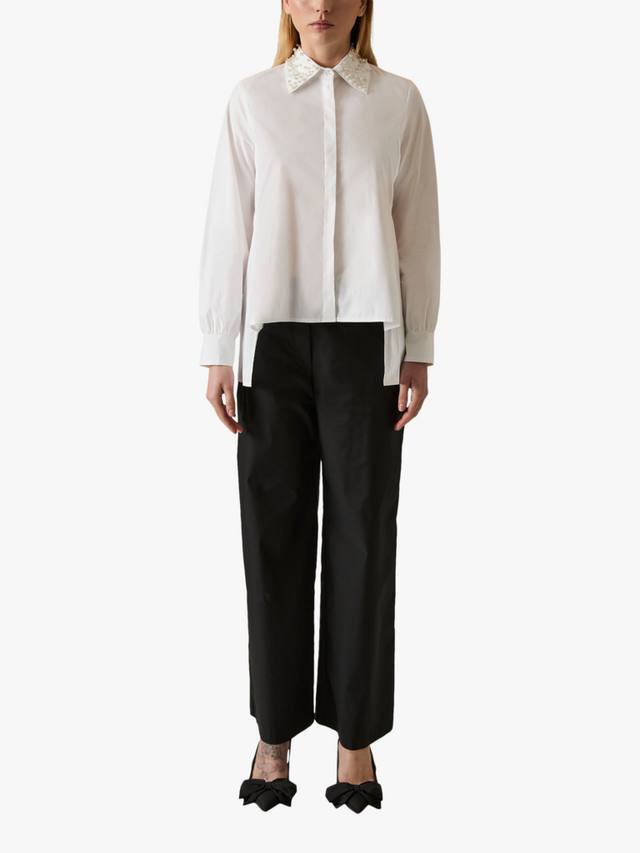 

Женская блузка с длинными рукавами и воротником-стойкой James Lakeland, White