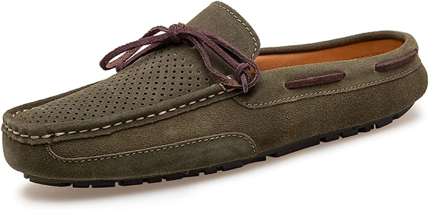 

Мужские летние повседневные тапочки с узлом, из дышащей замшевой кожи коровьей кожи Litnermia, зеленый