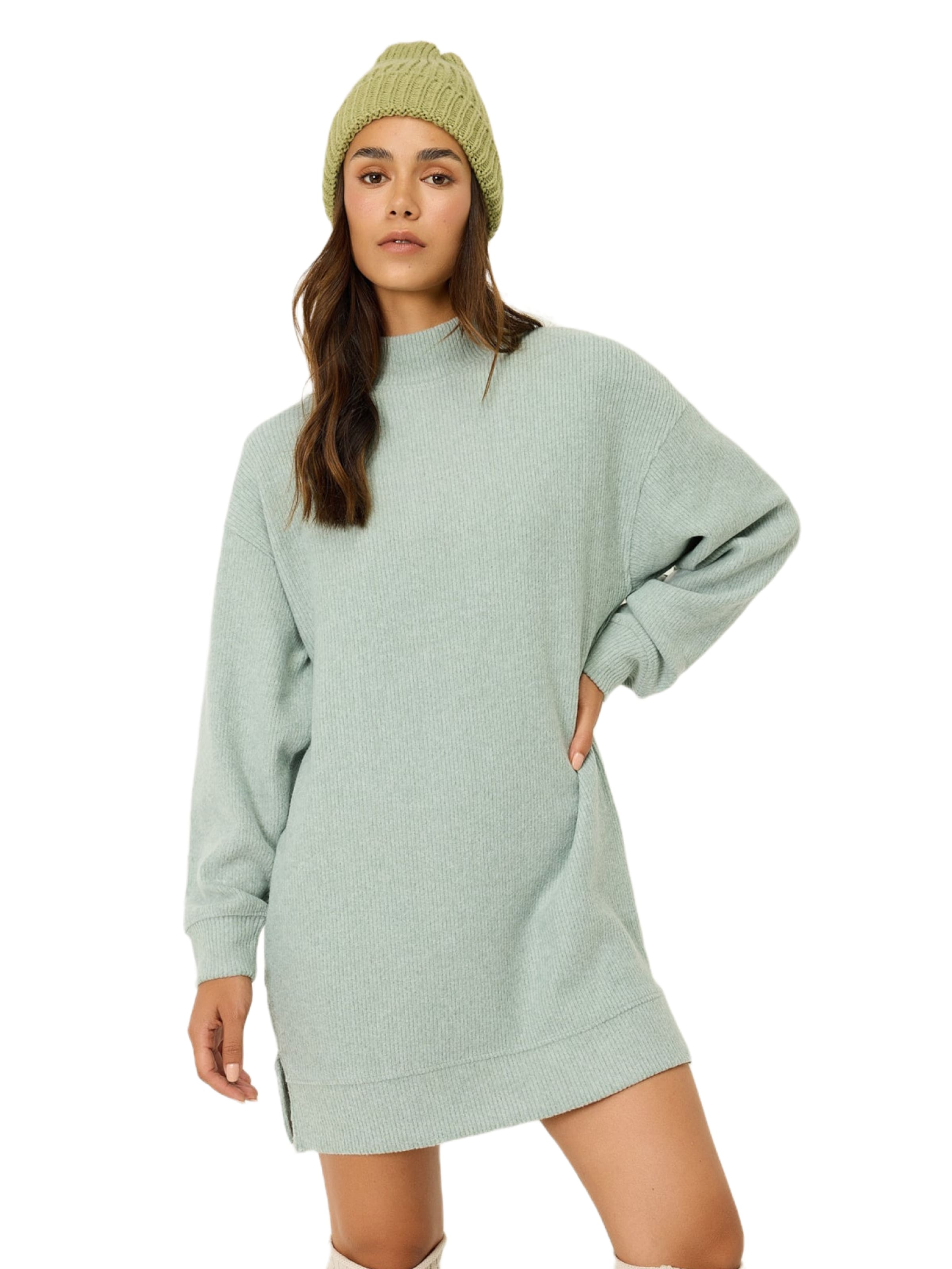 

No Matter What Вязаное платье в пастельно-зеленом цвете