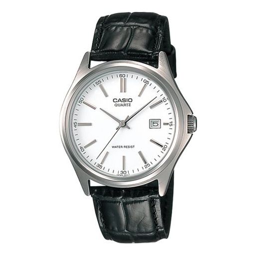 

Часы CASIO Leather Band Waterproof Men White/Brown White DialBlack Strap Mens WhiteBlack Analog