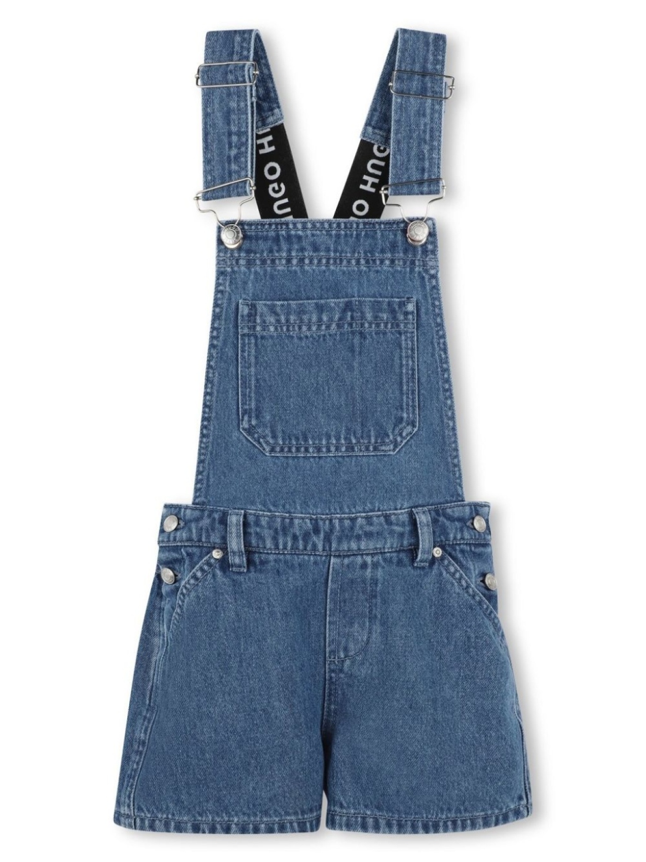 

HUGO KIDS джинсовый комбинезон с логотипом, синий