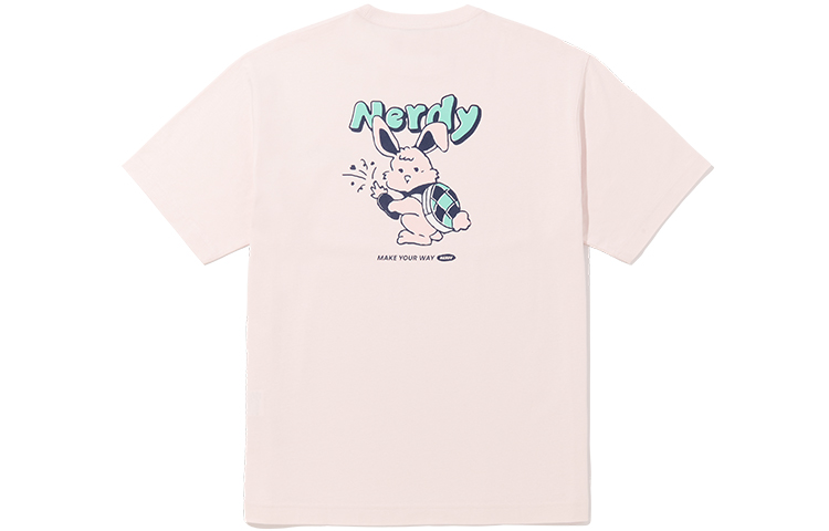 

Nerdy Футболка с рукавом дроп-шиoulder unisex светло-розовый