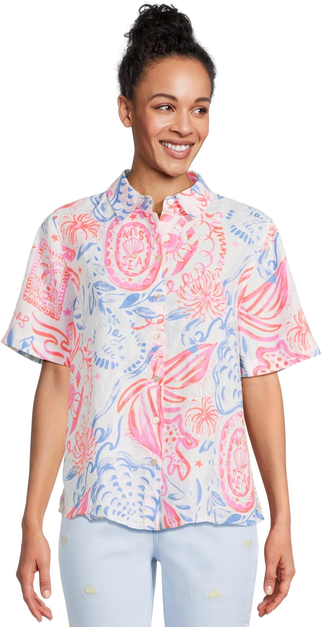 

Женский топ Ridoc Lilly Pulitzer, Resort White Sun Sea Sand