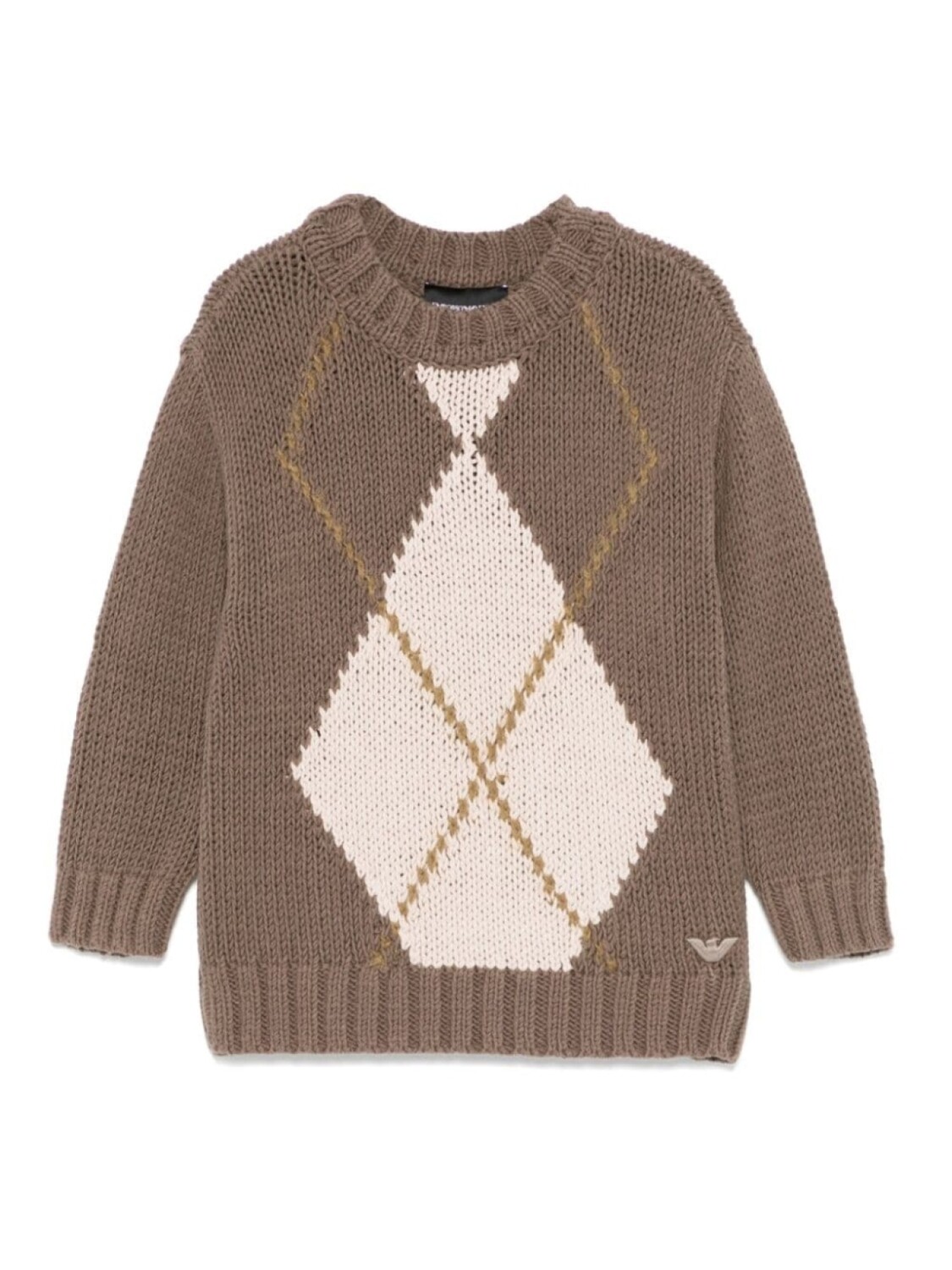 

Emporio Armani Kids свитер вязки интарсия с узором аргайл, коричневый