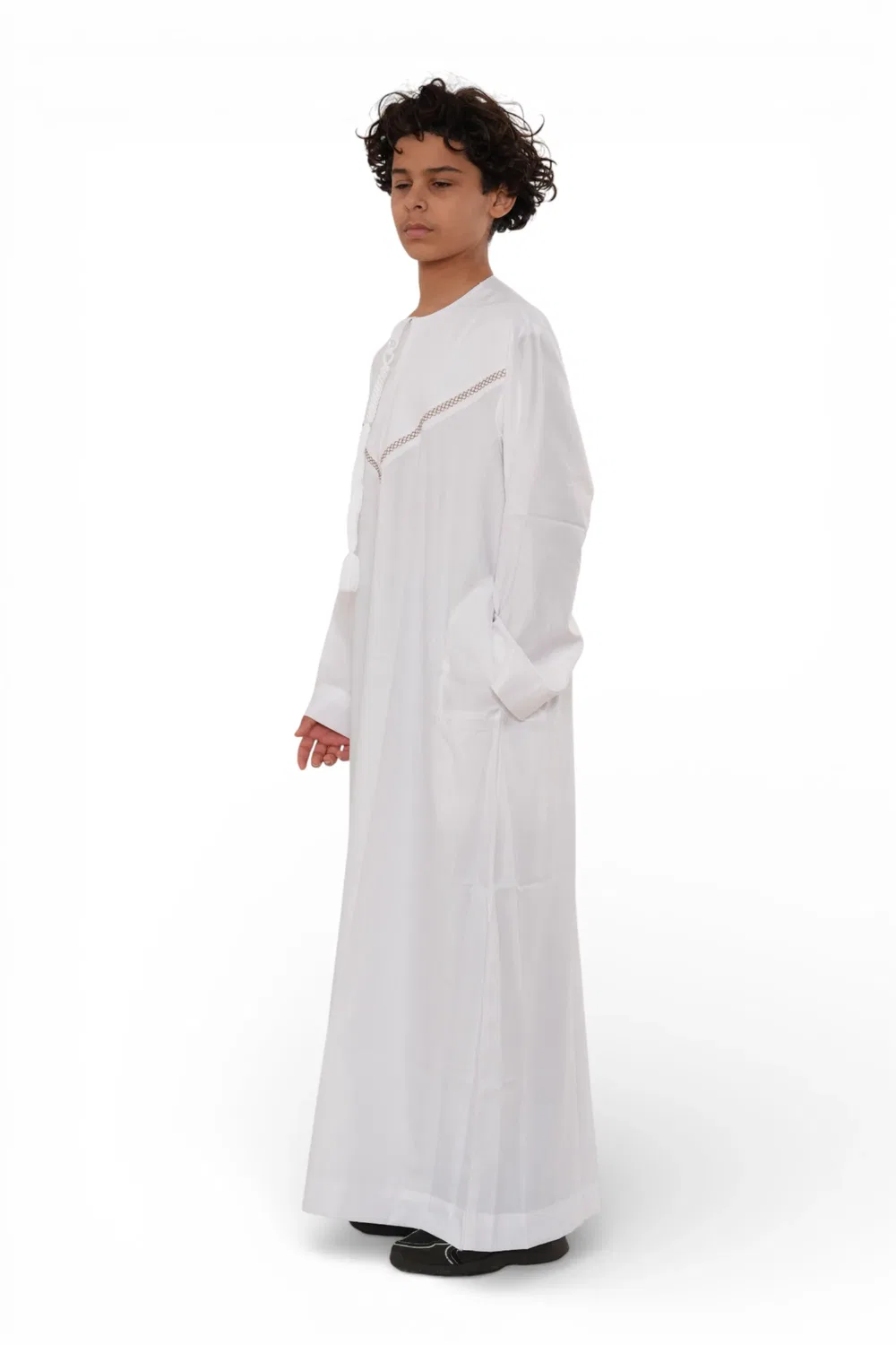 Arabic Thobes Белый марокканский халат Тобе для мальчиков и девочек Джеллаба Рамадан Ид Джубба - K-HM10 — фото 3