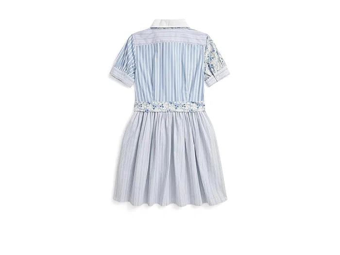 Платье-рубашка хлопковое поплин модель Fun Shirtdress Polo Ralph Lauren Kids, Light Navy — фото 2