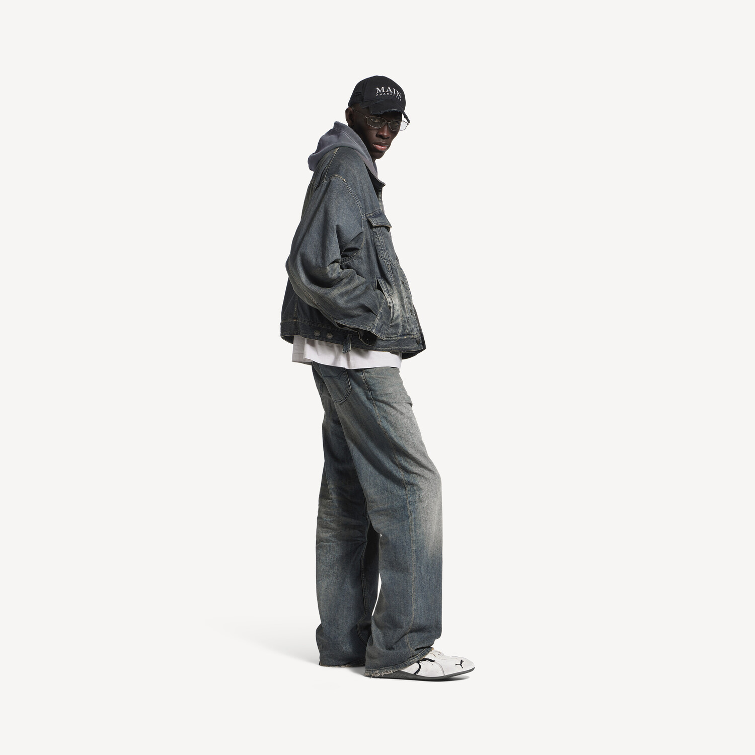 Мужская многослойная джинсовая куртка с подкладкой синего цвета BALENCIAGA, синий — фото 2