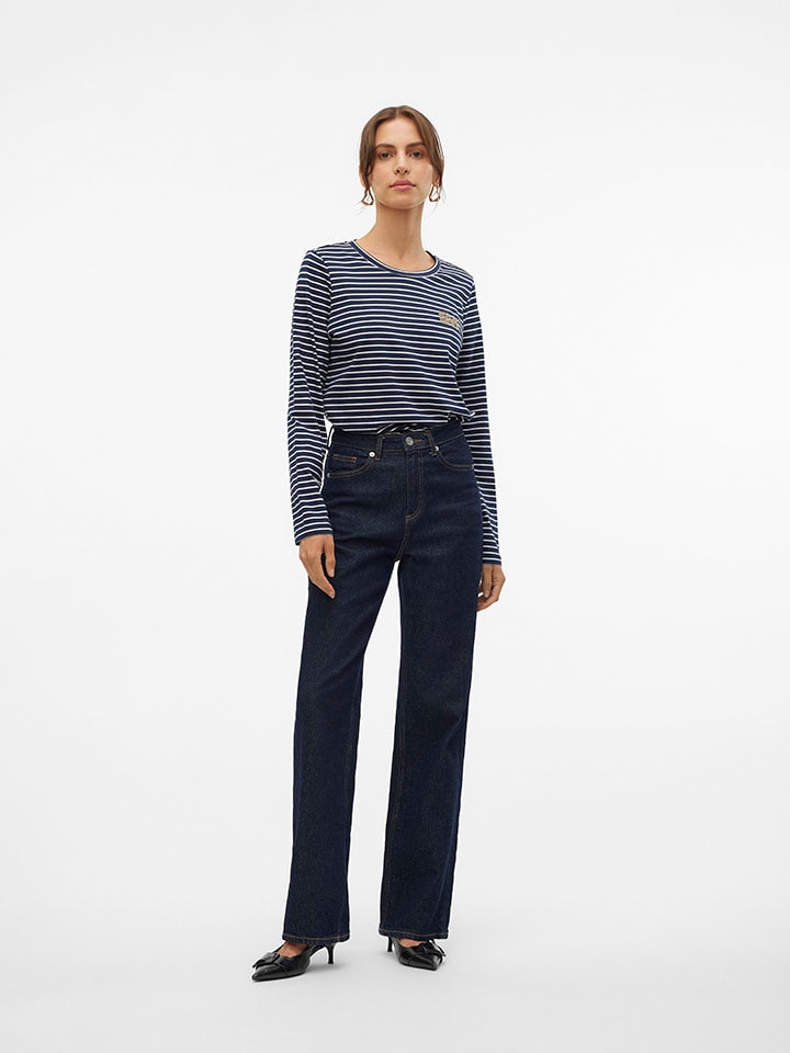 

Лонгслив Vero Moda, цвет dunkelblau/weiß