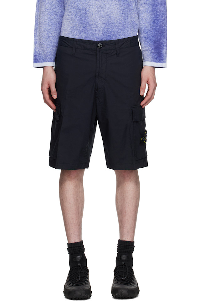 

Шорты из эластичного хлопка Tela Paracadute Stone Island, синий