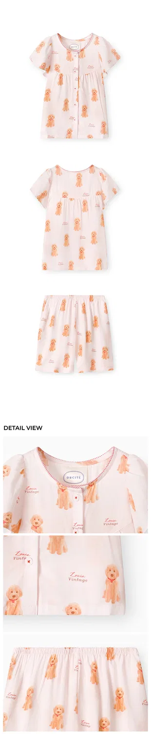 Детский комплект из шорт и футболки с короткими рукавами Summer Vintage Louis розовый от Orcite — фото 4