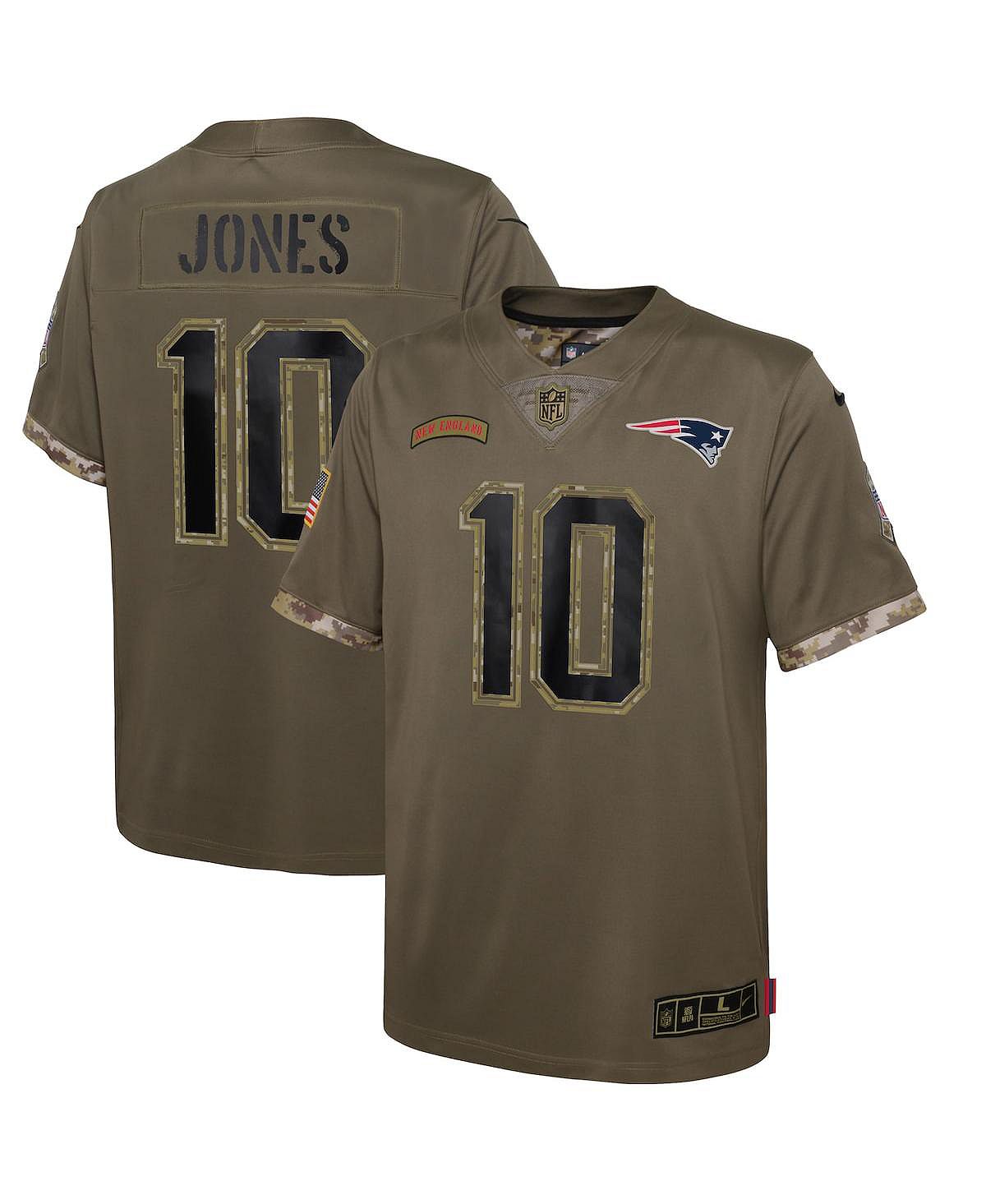 

Джерси Big Boys Mac Jones Olive New England Patriots 2022 Salute To Service Player Limited Nike