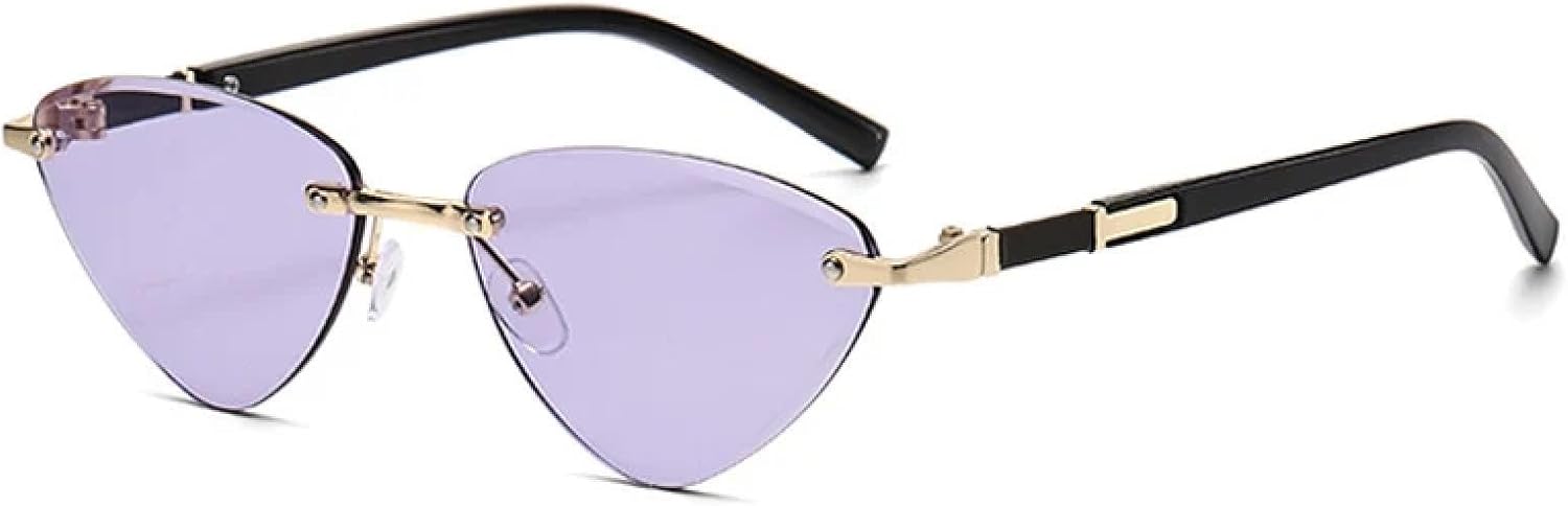 

Солнцезащитные очки с защитой от УФ-излучения UV400 | Безрамочные очки с градиентными линзами "кошачий глаз" | Для женщин и мужчин | Для занятий спортом на открытом воздухе и вождения DSVIGF, Gold-purple