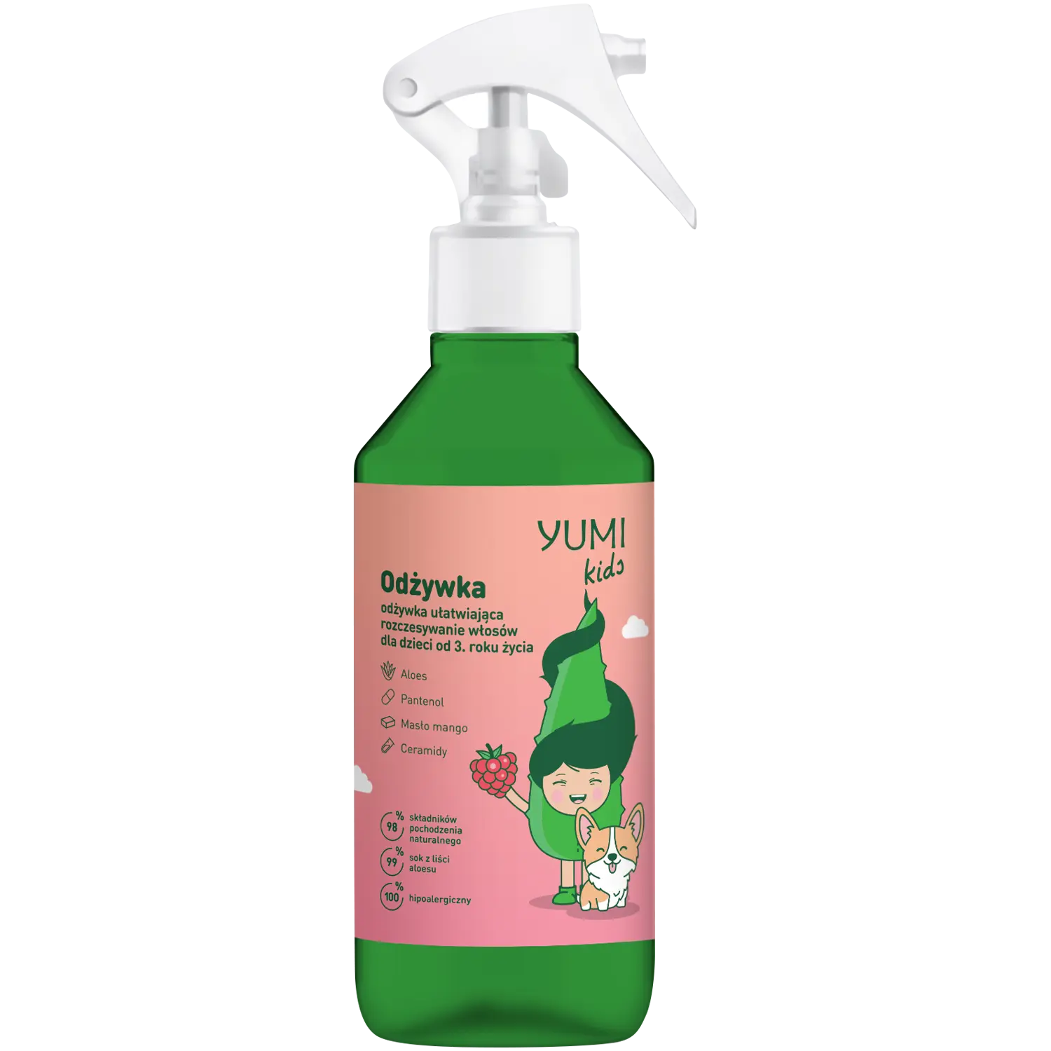 

Спрей-ополаскиватель для волос малиновый детский Yumi Kids, 100 мл